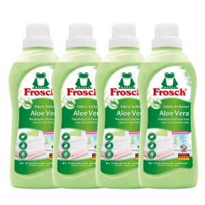 Frosch Aloe Vera Płyn do płukania tkanin, opakowanie 4 butelek, roślinny i hipoalergiczny - Detergent