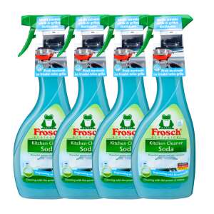 4 balenia Frosch Kitchen Cleaner so sódou, účinný odstraňovač mastnoty a nečistôt, čistenie silou prírody - Domáce potreby