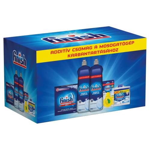 Finish additive package for dishwasher maintenance