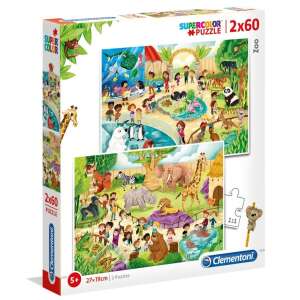 Clementoni Puzzle - Állatkert 2x60db 31861027 Puzzle - Állatok