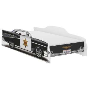 SHERIFF autós gyerekágy 160x80cm  - ajándék matraccal