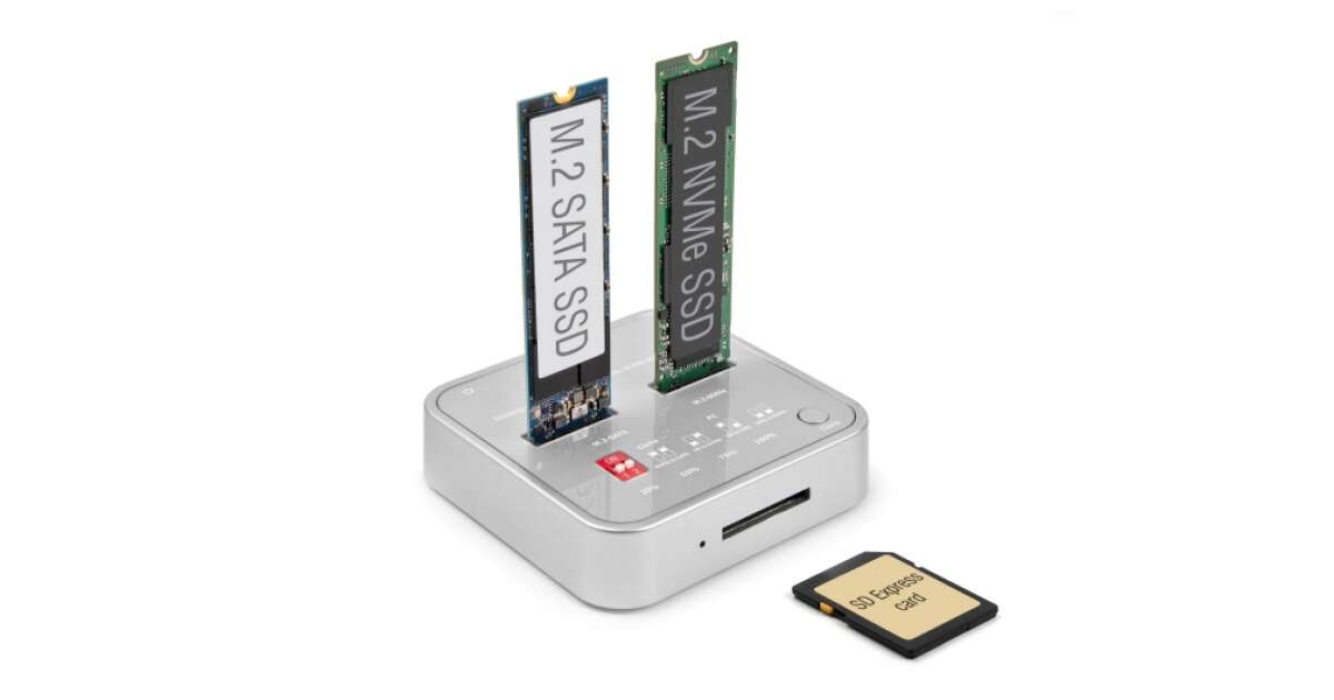 Delock dokkol llom s 64138 1 x m 2 nvme ssd 1 x m 2 sata ssd