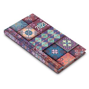 Realsystem 2023 Zsebnaptár, Mozaik mintás, 90x165mm - REALSYSTEM