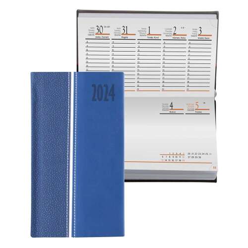 Zsebnaptár fekvő kensington, fehér lapokkal kék realsystem 2024. 67812531