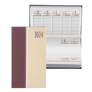 Zsebnaptár fekvő kensington, fehér lapokkal barna realsystem 2024. 67812537 - REALSYSTEM