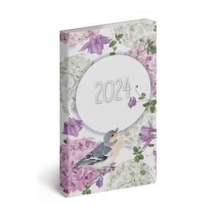 Realsystem Flexi 2024 Taschenkalender mit Blumenmuster und Vogel - REALSYSTEM