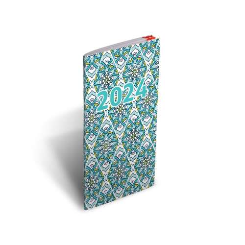 2024 RealSystem pocket calendar with mosaic design