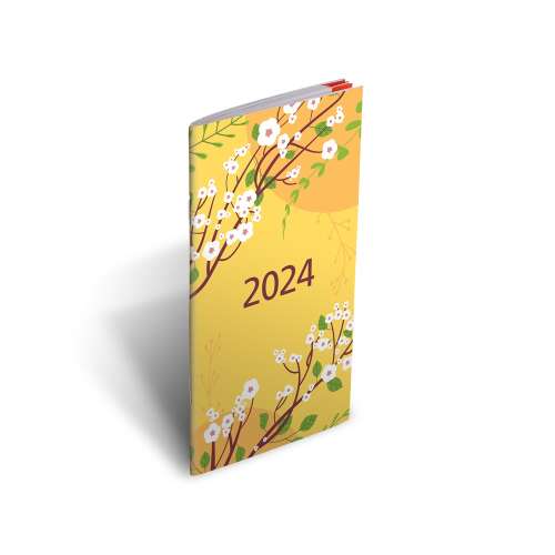 Calendar de buzunar RealSystem 2024 cu design floral