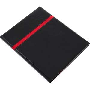 Black leather 2024 weekly planner with red stripe, A4S format - REALSYSTEM