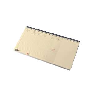 Realsystem 2024 asztali naptár, heti beosztás, krémszínű lapokkal, kék műbőr borítóval - REALSYSTEM