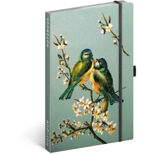 Realsystem Birds 130x210mm vonalas notesz madár mintával - REALSYSTEM