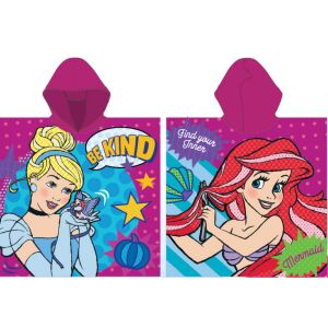 Pončo s kapucňou Disney Princess s Popoluškou a Ariel - Osušky, uteráky, zavinovacie plienky