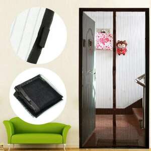 Magnetic door screen, 210x100 cm, black, for doors, keeps insects out, easy to install - Mosquito Net