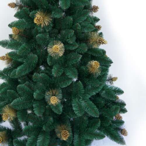 Prim-plan al bradului artificial Deluxe cu conuri