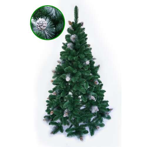 Deluxe havas Műfenyő tobozzal - Mai multe dimensiuni, brad artificial cu zăpadă și conuri, verde, realist