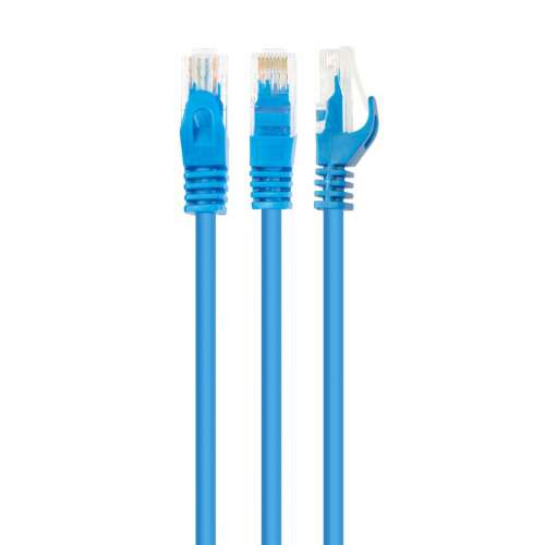 Cablu patch Gembird UTP CAT6, albastru, 0.25m, 3 conectori RJ45