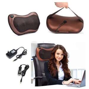 Elektromos masszázspárna 8 masszázsfejjel nyak, hát és láb masszírozásához, autós és otthoni adapterrel - Masszázspárna