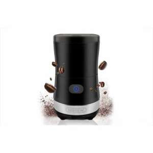 HiBrew electric coffee grinder, black, with coffee beans and ground coffee - Coffee Grinder