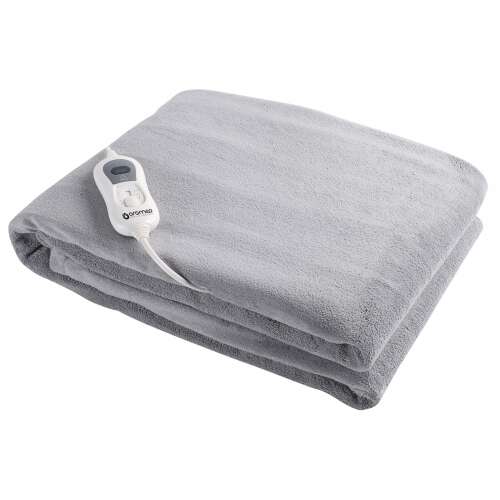OromeD electric heated blanket, large fleece, gray, with remote control