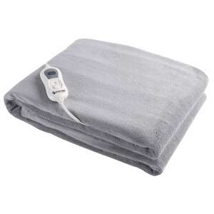 Pătură electrică încălzită OromeD, fleece mare, gri, cu telecomandă - Lenjerie de pat