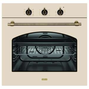 EVIDO RUSTIC-O 60C beépített sütő légkeveréssel, bézs színben bronz színű kezelőgombokkal, 7 funkció, 40-240 °C, 60 literes sütőtér, kétrétegű teleüveg sütőajtó, opcionális teleszkópos sütősín - Sütő