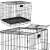Springos foldable pet cage, kennel 60x50x42 cm, showing the top and side view of the cage