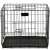 Springos foldable pet cage, kennel 60x50x42 cm, black metal cage with tray