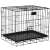 Springos foldable pet cage, kennel 60x50x42 cm, black metal cage with tray