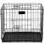 Springos foldable pet cage, kennel 60x50x42 cm, black metal cage with tray