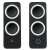 Система от високоговорители Logitech Z200 2.0, черна с бели акценти, преден изглед
