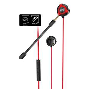 Energy Sistem EN 449132 gamer fülhallgató mikrofonnal, piros és fekete színben, Dual Driver technológiával - Energy Sistem