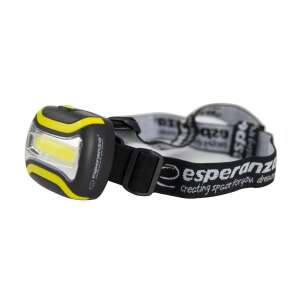 Esperanza Monoceros LED headlamp, black and yellow, angled view - Flashlight & Headlamp