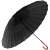 Malatec 24-Rib Black Umbrella, Open