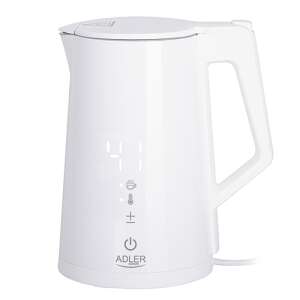 Adler AD 1345 electric kettle, 1.7L, white, with digital display and temperature control - Adler