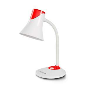 Stolná lampa Esperanza Polaris E27, biela a červená, s flexibilným ramenom, vypínač/zapínač - Esperanza Stolové lampy