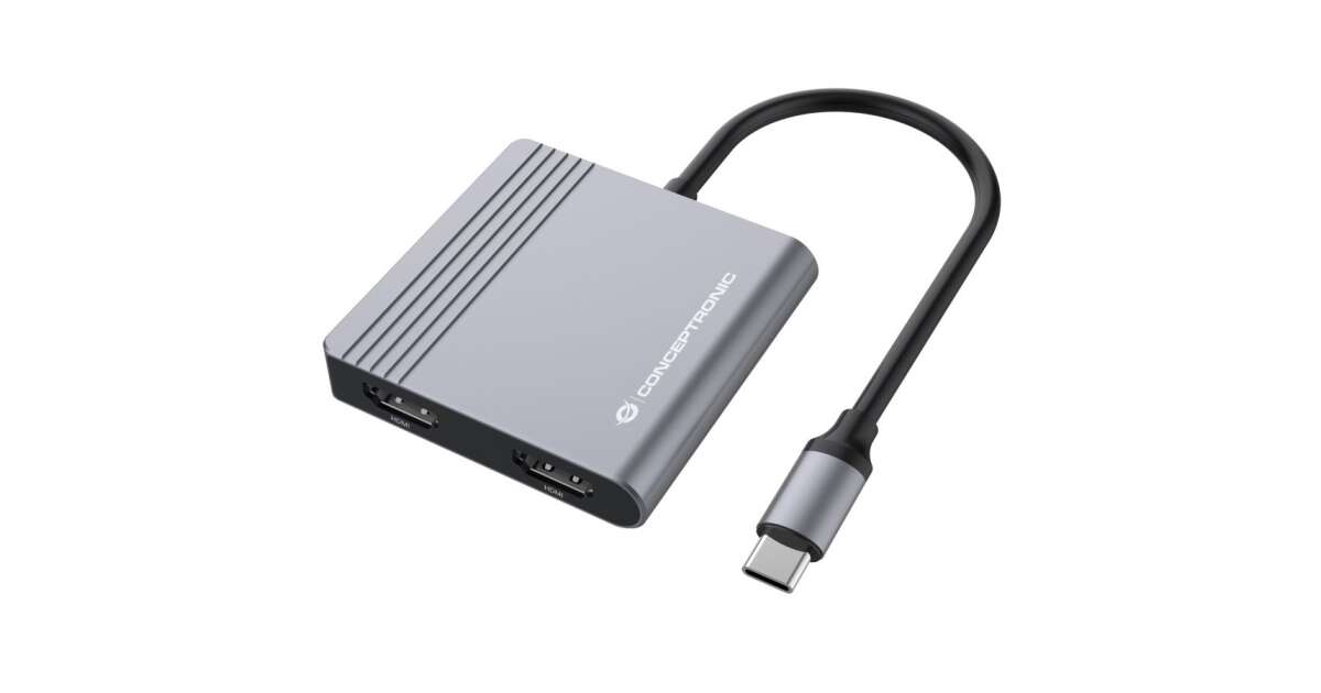 Conceptronic DONN13G laptop-dockingstation & portreplikator Kabelgebunden USB 3.2 Gen 1 (3.1 Gen 1) Type-C Grau (DONN13G) 81867022