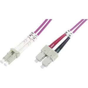 Digitus DK-2532-05-4 5m LC auf SC Duplex OM4 LWL-Kabel, Violett - Digitus