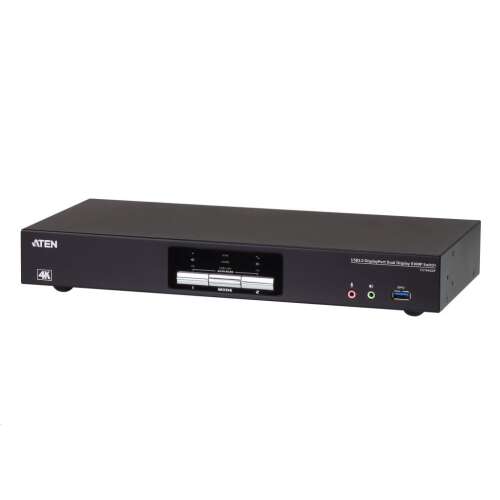 ATEN CS1942DP 2-portowy przełącznik KVM USB 3.0 4K DisplayPort Dual Display, widok z przodu