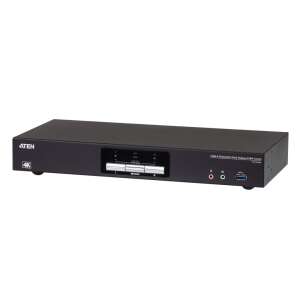 ATEN CS1942DP Comutator KVM cu 2 porturi USB 3.0 4K DisplayPort Dual Display, vedere din față - Switch-uri KVM