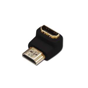 Assmann HDMI 90 fokos adapter, fekete - HDMI kábel