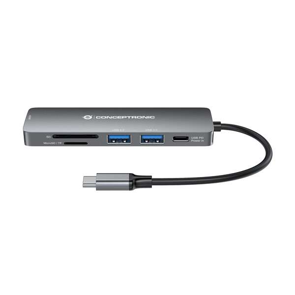 Conceptronic DONN11G 6in1 USB3.2 Gen 1 Docking Station Grey DONN11G