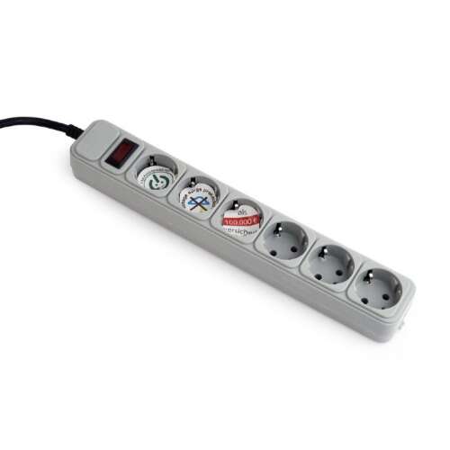 Gembird SPG6-B-6C Surge Protector 6 DIN 1,8m Gray SPG6-B-6C