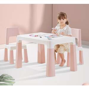 LittleONE by Pepita Dodo Masă + 2 buc. scaune #pink-white 31866893 Mobilier si echipamente pentru copii