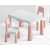 Set de masă și scaune pentru copii Pepita Dodo, roz și alb, vedere de sus a mesei și scaunelor