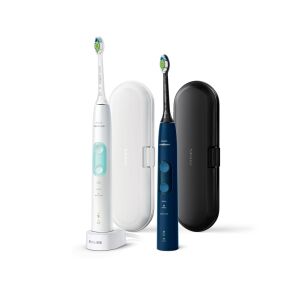 Комплект електрически четки за зъби Philips Sonicare ProtectiveClean 5100 с кутии за пътуване - Душ за уста и Електрическа четка за зъби