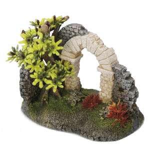 Laroy Group Római Boltív Akvárium Dekoráció Növényekkel, Méret S, 16 x 8.5 x 12 cm - Aqua Della