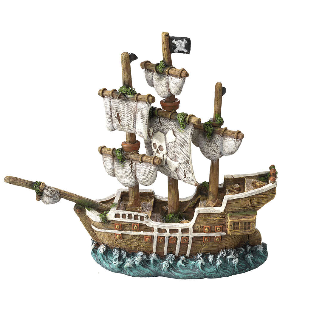 Laroy - Decor Acvariu Navă Pirați - 21x7x18cm