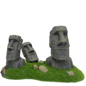 Laroy Group Moai Szobor Akvárium Dekoráció, 3 Húsvét-szigeti Szobor, 21 x 12 x 13 cm - Aqua Della