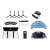 Accessories included with the ETA Smart robot vacuum cleaner: charging station, power adapter, side brushes, mopping accessory, mopping cloths, remote control, replacement filter, cleaning tool