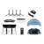 Accessories included with the ETA Smart robot vacuum cleaner: charging station, power adapter, side brushes, mopping accessory, mopping cloths, remote control, replacement filter, cleaning tool